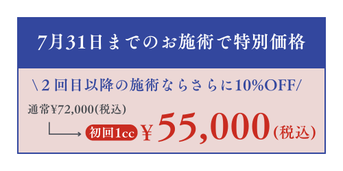 【1周年記念企画】アポロン式カスタマイズ注入で自然で若々しい仕上がりへ 今だけヒアルロン酸1cc¥55,000！