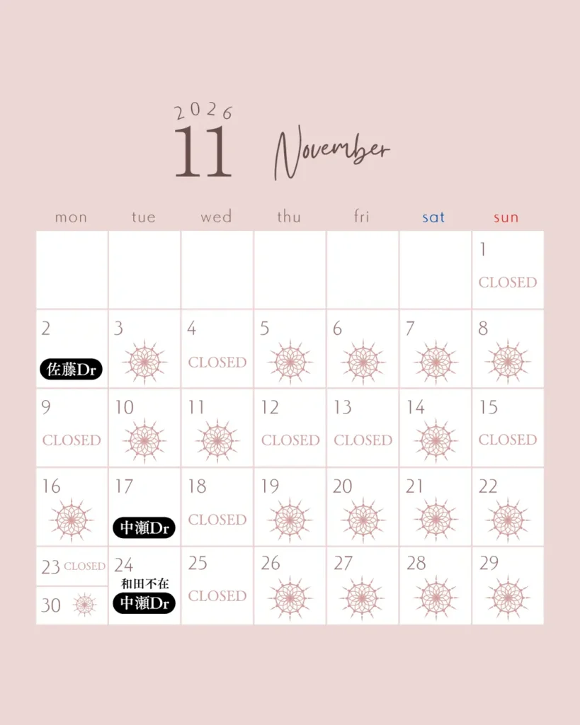 11月の開院スケジュール
